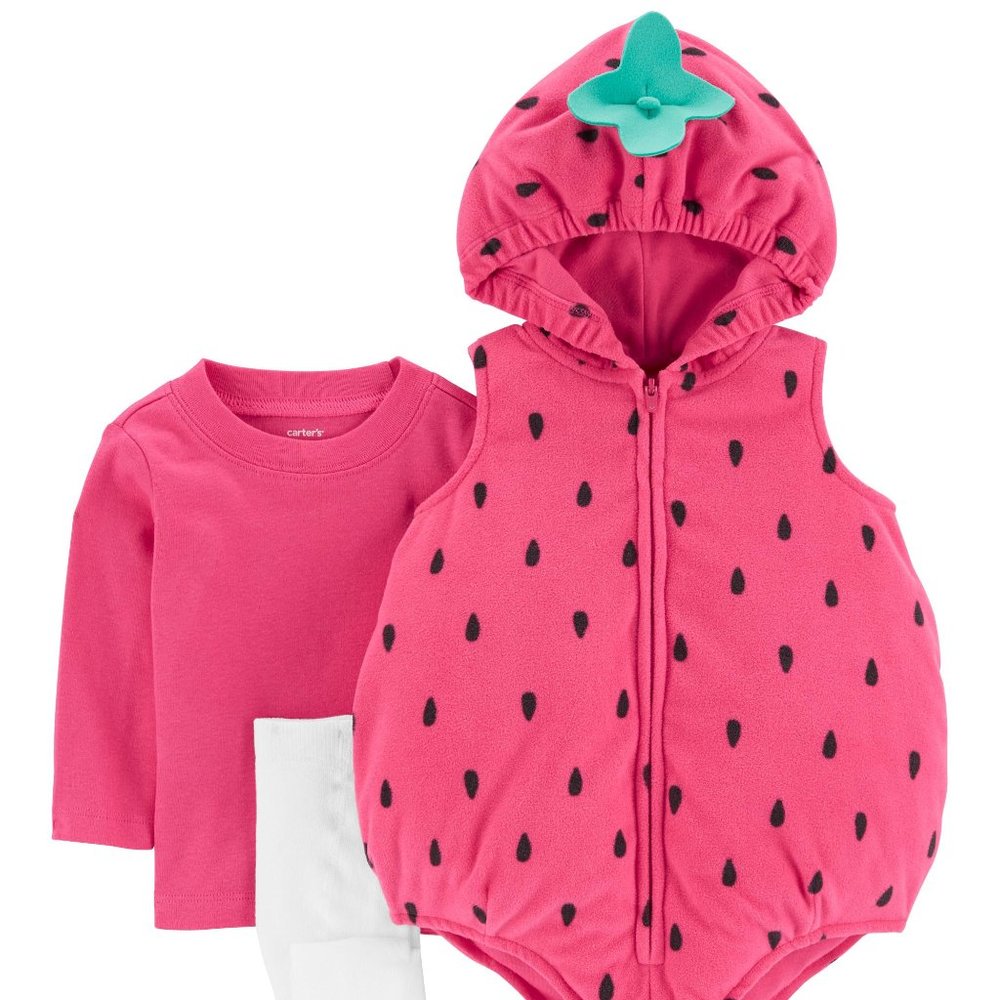 Carter's Strawberry Halloween Costume 6/9 18 or 24 Months 3 Piece Set